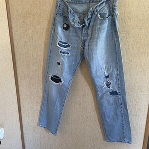 Light Blue Distressed Men’s Jeans